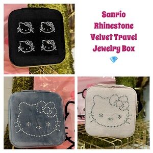 NIP-  Hello Kitty Rhinestone Velvet Travel Jewelry Box